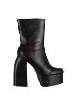 Olinda fekete női bokacsizma, műbőrből készült