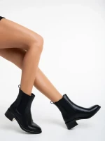 Thyrza fekete, női bokacsizma ökológiai bőrből