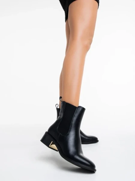 Thyrza fekete, női bokacsizma ökológiai bőrből