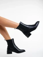 Thyrza fekete, női bokacsizma ökológiai bőrből