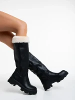 Rhosyn fekete, női csizma ökológiai bőrből