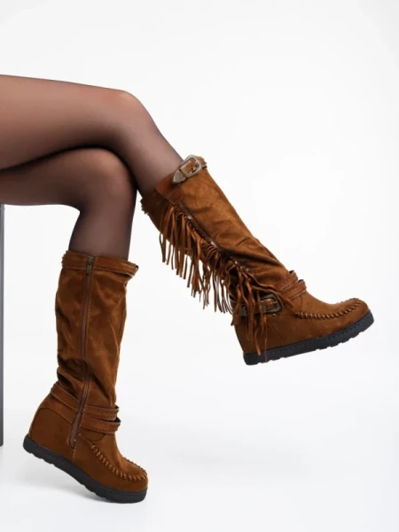 Ulyssa tevebarna, női csizma textil anyagból