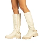 Basma bézs női csizma