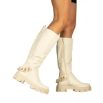 Basma bézs női csizma