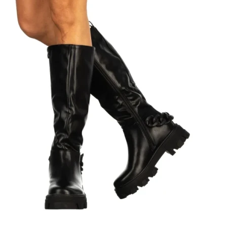 Basma fekete női csizma