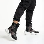 Raniya fekete női sportcipő, műbőrből készült