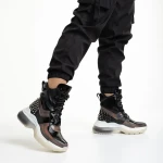 Payal fekete női sportcipő, műbőrből készült