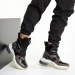 Payal fekete női sportcipő, műbőrből készült