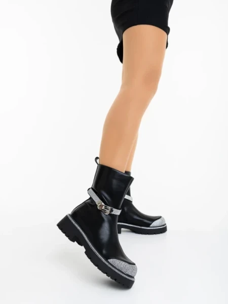 Tamarin fekete női csizma ökológiai bőrből