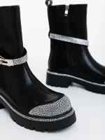 Tamarin fekete női csizma ökológiai bőrből