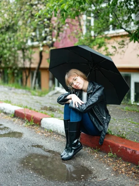 Eneida fekete női csizma, gumiból készült