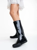 Eneida fekete női csizma, gumiból készült