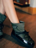 Galena zöld női csizma lakkozott ökológiai bőrből és textil anyagból