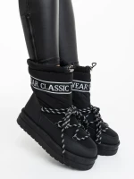 Nicova fekete női csizma ökológiai bőrből és anyagból