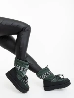 Nicova zöld női csizma ökológiai bőrből és anyagból