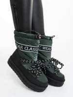 Nicova zöld női csizma ökológiai bőrből és anyagból