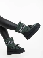 Nicova zöld női csizma ökológiai bőrből és anyagból