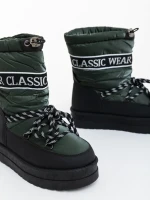 Nicova zöld női csizma ökológiai bőrből és anyagból