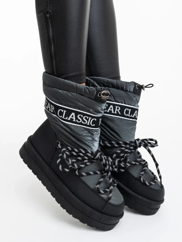 Nicova szürke női csizma ökológiai bőrből és anyagból