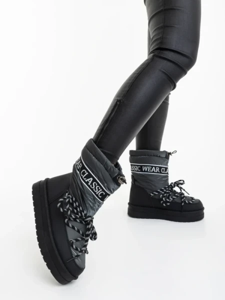 Nicova szürke női csizma ökológiai bőrből és anyagból