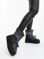 Nicova szürke női csizma ökológiai bőrből és anyagból