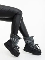 Nicova szürke női csizma ökológiai bőrből és anyagból