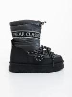 Nicova szürke női csizma ökológiai bőrből és anyagból