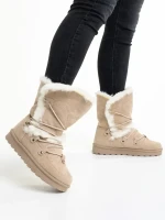 Phyllis bézs női csizma, textil anyagból készült