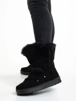 Phyllis fekete női csizma, textil anyagból készült