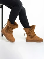 Phyllis camel női csizma, textil anyagból készült