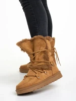 Phyllis camel női csizma, textil anyagból készült