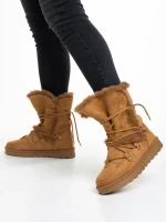 Phyllis camel női csizma, textil anyagból készült