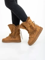 Phyllis camel női csizma, textil anyagból készült