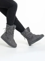 Phyllis szürke női csizma, textil anyagból készült