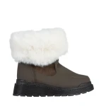 Aubrielle zöld női csizma, műbőrből és textil anyagból készült