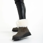 Aubrielle zöld női csizma, műbőrből és textil anyagból készült