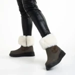 Aubrielle zöld női csizma, műbőrből és textil anyagból készült