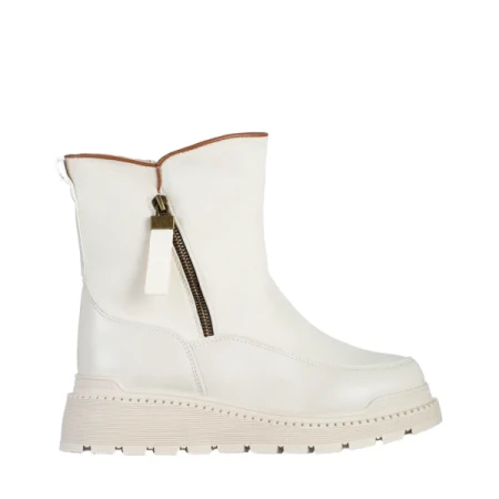 Sutton bézs női csizma, műbőrből és textil anyagból készült