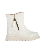 Sutton bézs női csizma, műbőrből és textil anyagból készült