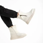 Sutton bézs női csizma, műbőrből és textil anyagból készült