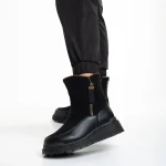 Sutton fekete női csizma, műbőrből és textil anyagból készült