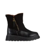 Sutton fekete női csizma, műbőrből és textil anyagból készült