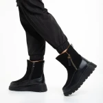 Sutton fekete női csizma, műbőrből és textil anyagból készült