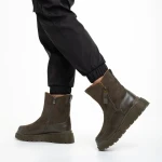 Sutton zöld női csizma, műbőrből és textil anyagból készült