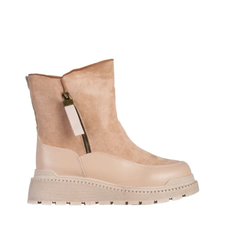 Sutton rózsaszín női csizma, műbőrből és textil anyagból készült