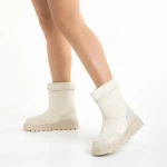 Rima bézs női csizma, műbőrből készült