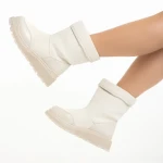 Rima bézs női csizma, műbőrből készült