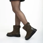 Rima zöld női csizma, műbőrből készült