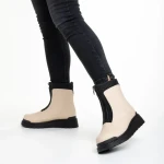 Lilith bézs női csizma, műbőrből készült