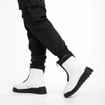 Lilith fehér női csizma, műbőrből készült